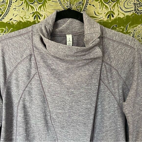 NWOT Lululemon Heathered Graphite Purple Rulu Rally Wrap Light Jacket Size 8 - Picture 5 of 15